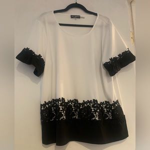 Karl Lagerfeld Paris cream and black blouse